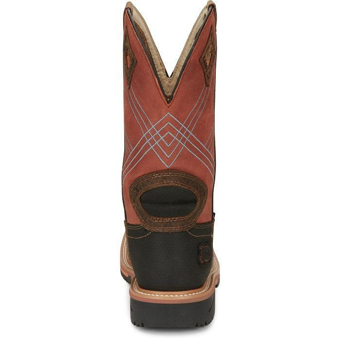 Justin Men's Dalhart 12" Nano Composite Toe Western Work Boot -Brown- SE4218 - Overlook Boots