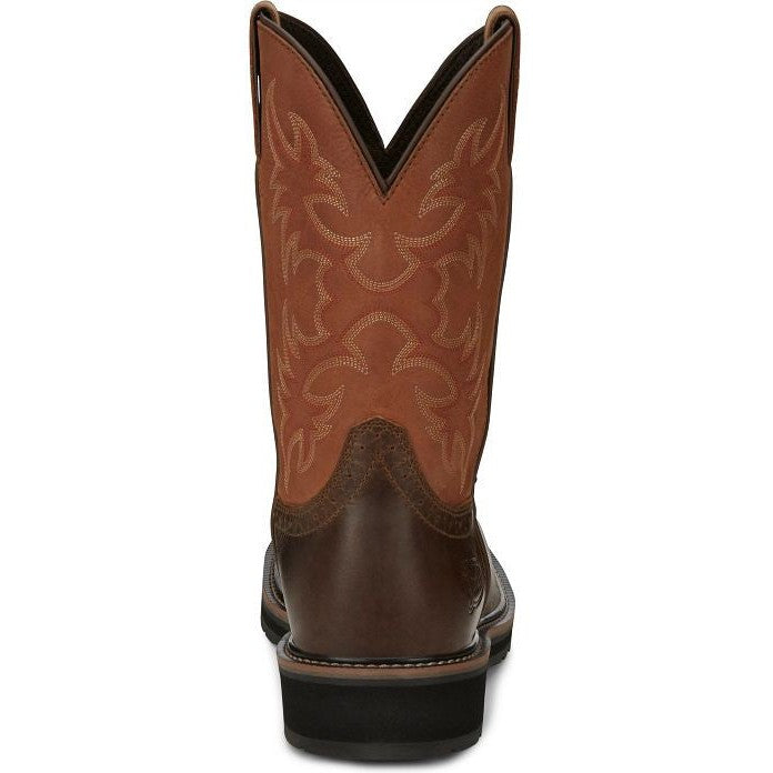 Justin Men's Actuator 11" Composite Toe Western Work Boot -Brown- SE4300 - Overlook Boots