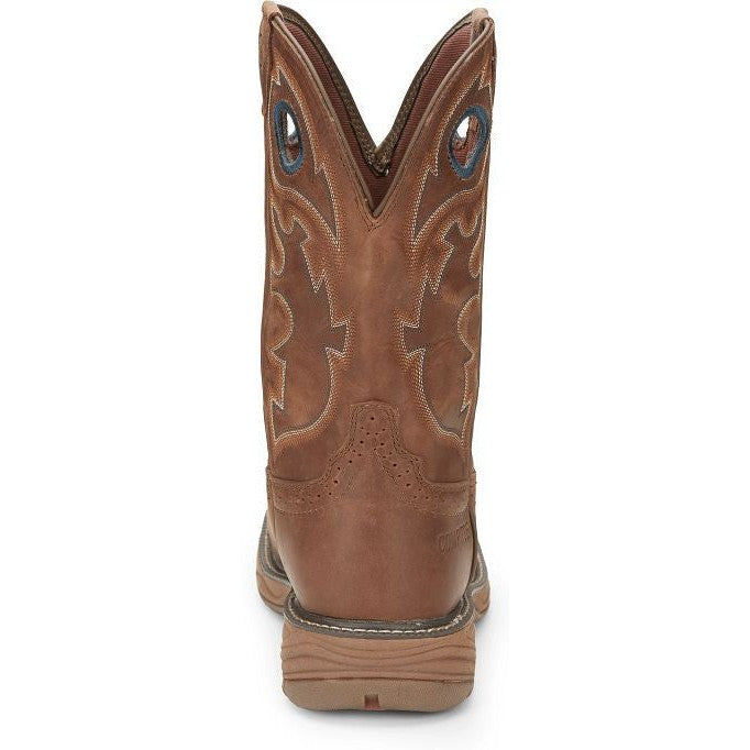 Justin Men's Rush 11" Nano Composite Toe Western Work Boot -Brown- SE4334 - Overlook Boots