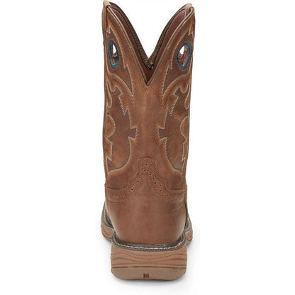 Justin Men's Rush 11" Nano Composite Toe Western Work Boot -Brown- SE4334 - Overlook Boots