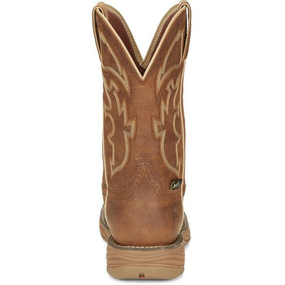 Justin Men's Rush 11" Steel Toe Waterproof Western Work Boot -Tan- SE4340 - Overlook Boots