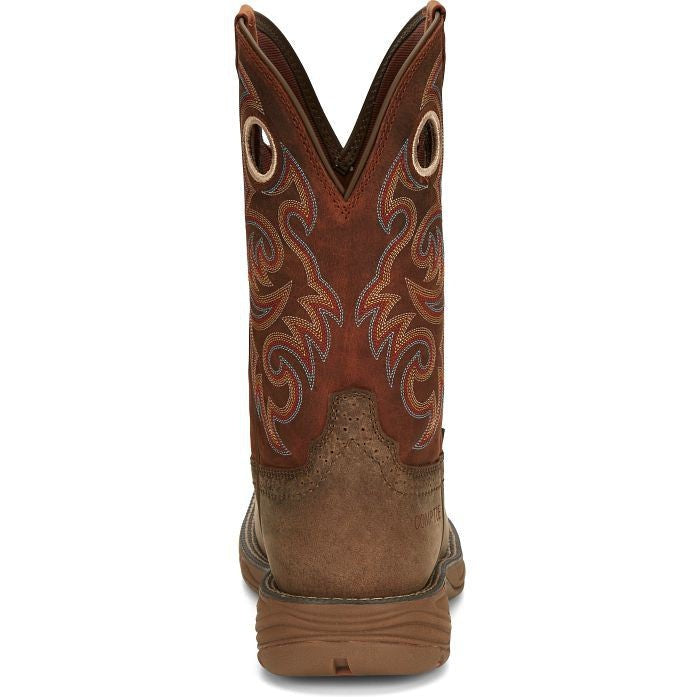 Justin Men's Rush 11" Composite Toe Waterproof Wesern Work Boot -Tan- SE4341 - Overlook Boots