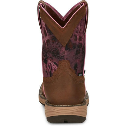 Justin Women's Rush 8" Waterproof Western Work Boot -Brown- SE4358  - Overlook Boots
