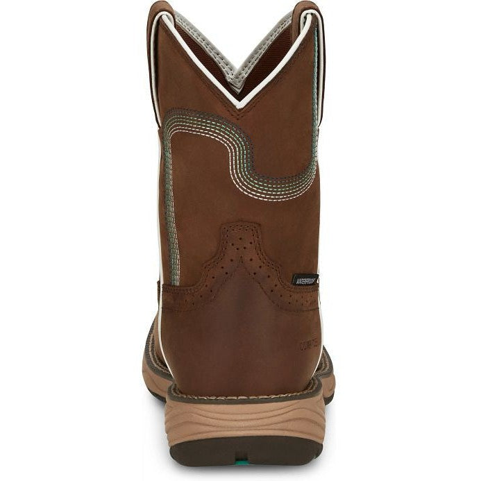 Justin Women's Rush 8" Composite Toe Waterproof Western Work Boot -Brown- SE4360 - Overlook Boots