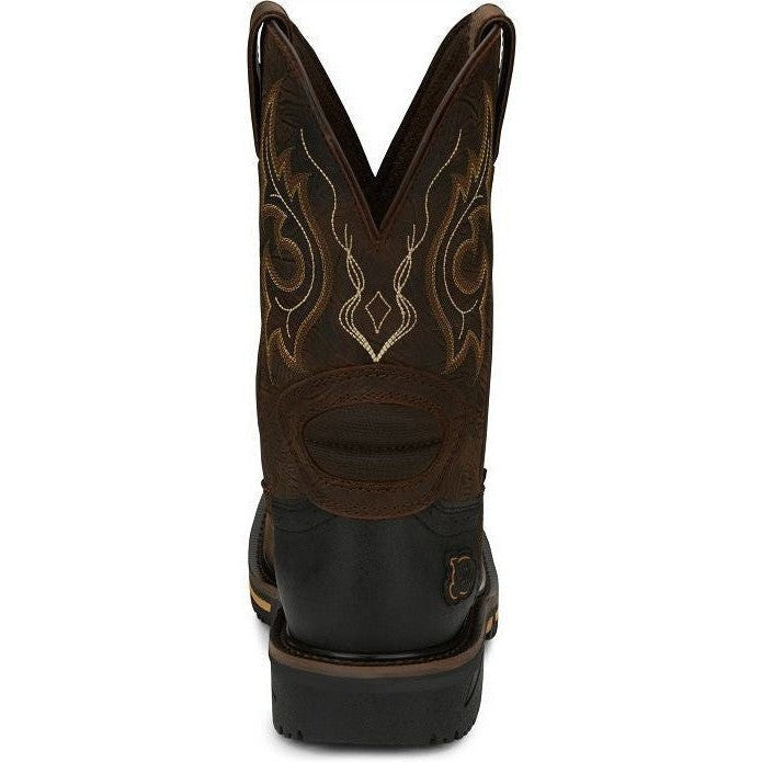 Justin Men's Joist 11" Waterproof Western Work Boot -Brown- SE4624  - Overlook Boots