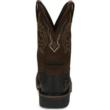 Justin Men's Joist 11" Waterproof Western Work Boot -Brown- SE4624  - Overlook Boots