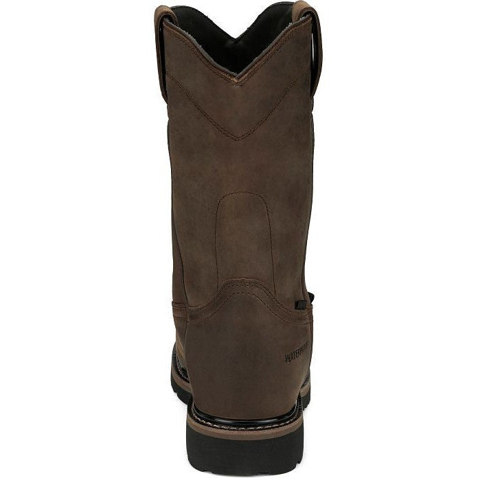 Justin Men's Pulley 10" Waterproof Composite Toe Met Guard Western Work Boot -Brown- SE4630 - Overlook Boots