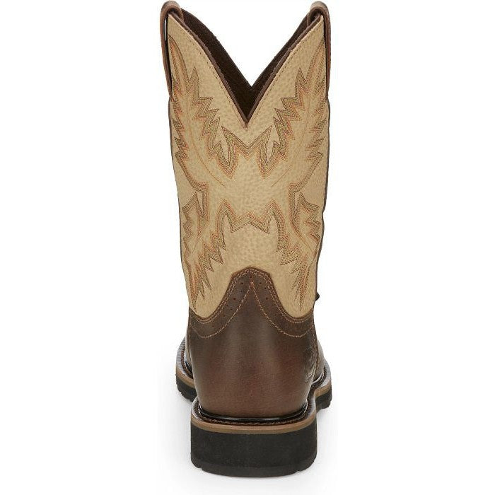 Justin Men's Superintendent 11" Steel Toe Western Work Boot -Brown- SE4661  - Overlook Boots