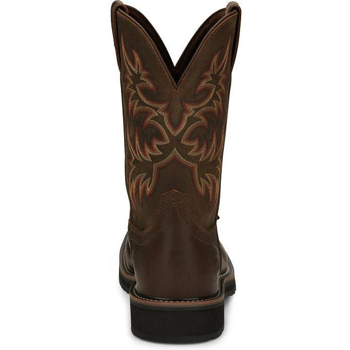 Justin Men's Driller 11" Steel Toe Western Work Boot -Brown- SE4682  - Overlook Boots