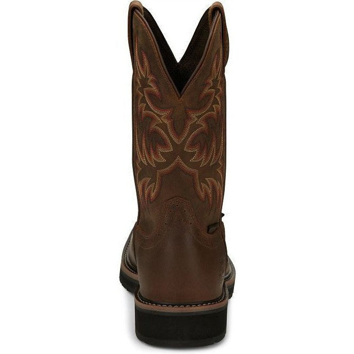 Justin Men's Driller 11" Steel Toe Western Work Boot -Brown- SE4690  - Overlook Boots