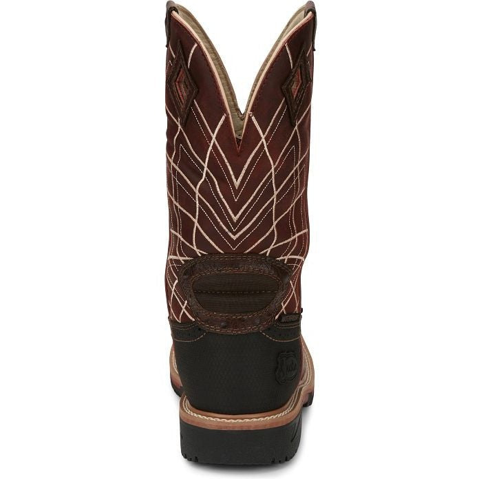 Justin Men's Derrickman 12" Composite Toe Western Work Boot -Brown- SE4835 - Overlook Boots