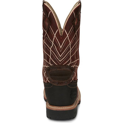 Justin Men's Derrickman 12" Composite Toe Western Work Boot -Brown- SE4835 - Overlook Boots