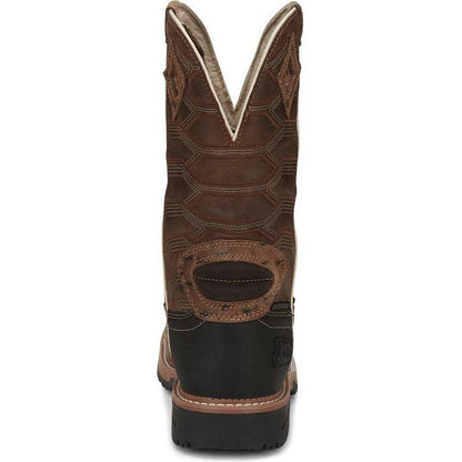 Justin Men's Derrickman 12" Composite Toe Waterproof Western Work Boot -Tan- SE4839 - Overlook Boots
