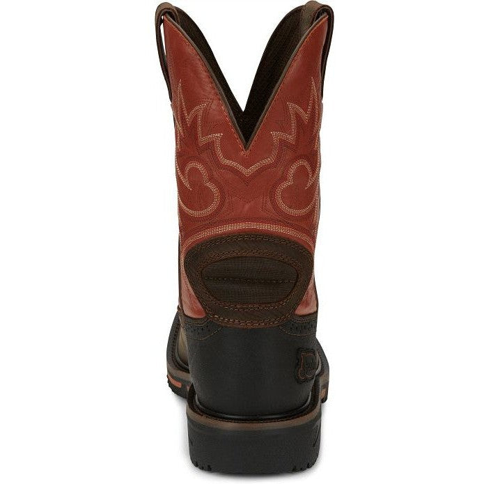 Justin Men's Joist 11" Waterproof Western Work Boot -Brown- SE4944  - Overlook Boots