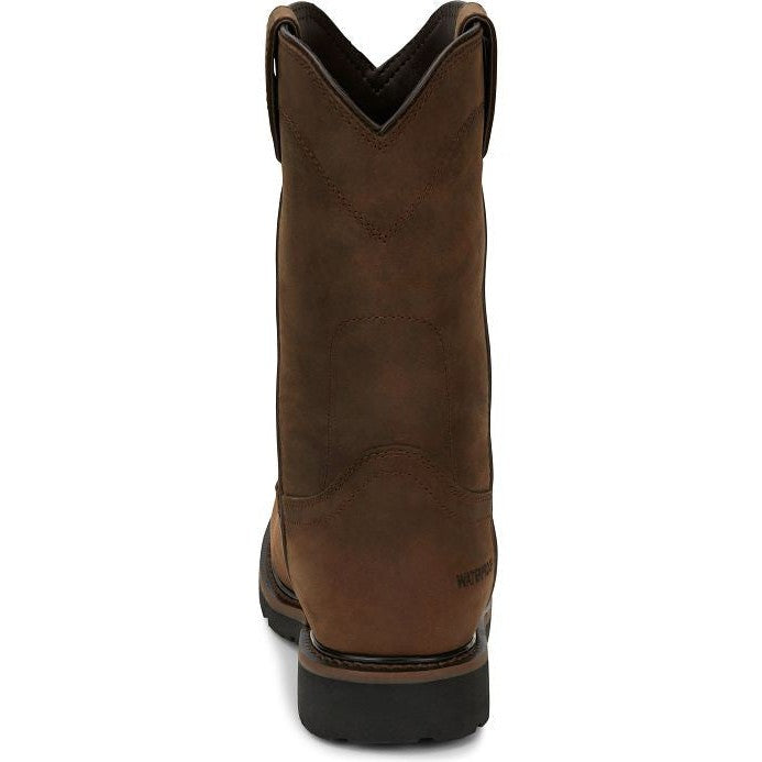 Justin Men's Drywall 10" Waterproof Western Work Boot -Brown- SE4960  - Overlook Boots