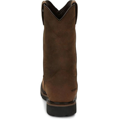 Justin Men's Drywall 10" Waterproof Western Work Boot -Brown- SE4960  - Overlook Boots