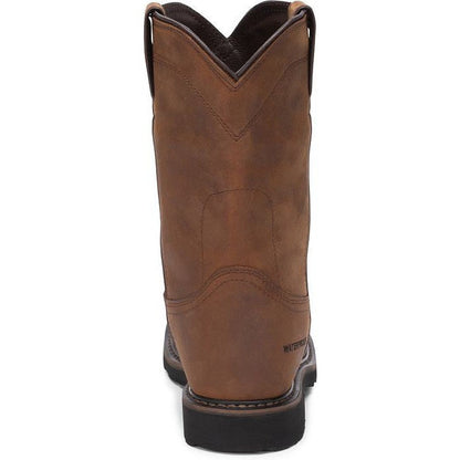 Justin Men's Drywall 10" Steel Toe Waterproof Western Work Boot -Brown- SE4961 - Overlook Boots