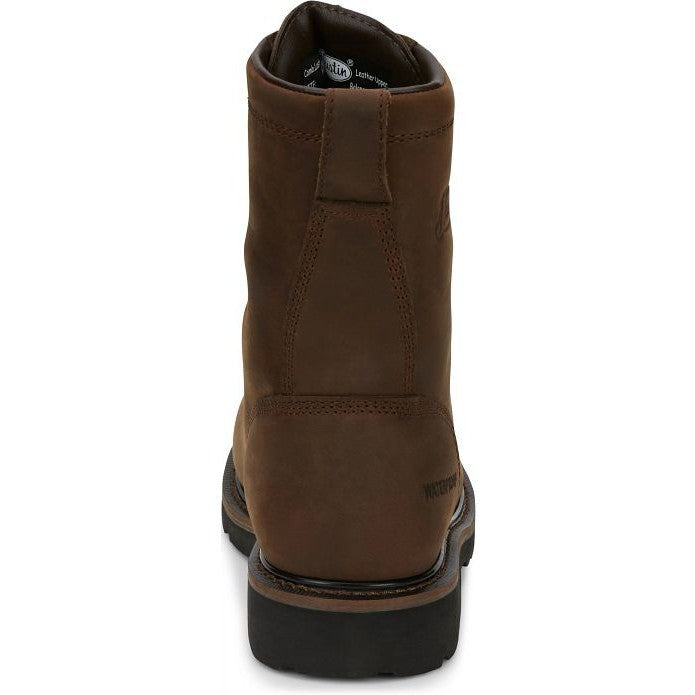 Justin Men's Drywall 8" Steel Toe Waterproof Western Work Boot -Brown- SE961 - Overlook Boots