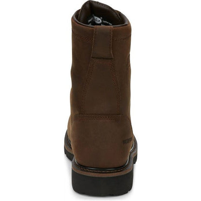 Justin Men's Drywall 8" Steel Toe Waterproof Western Work Boot -Brown- SE961 - Overlook Boots