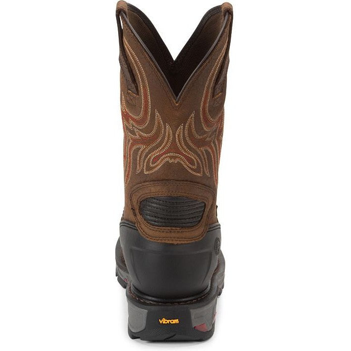 Justin Men's Driscoll 11" Steel Toe Metguard Western Work Boot -Brown- WK2112  - Overlook Boots