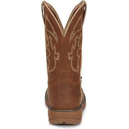 Justin Men's Rush 11" Waterproof Western Work Boot -Tan- WK4330 - Overlook Boots