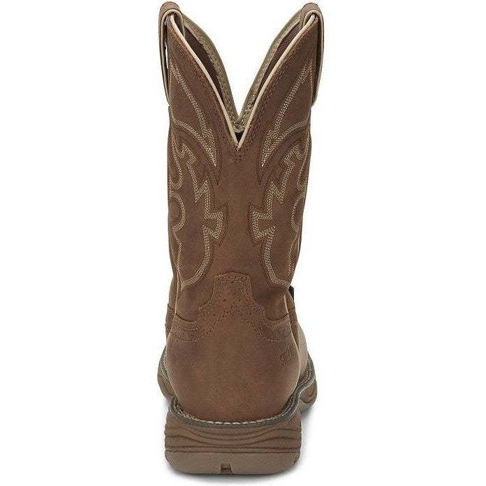 Justin Men's Rush 11" Steel Toe Western Work Boot -Tan- WK4331  - Overlook Boots