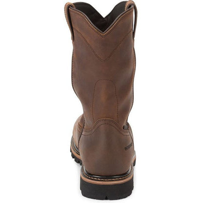 Justin Men's Pulley 10" Composite Toe Waterproof Western Work Boot -Brown- WK4630 - Overlook Boots