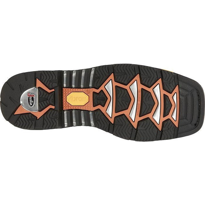 Justin Men's Frontline Hiviz 11" Waterproof Composite Toe Western Work Boot -Brown- CR2153 - Overlook Boots