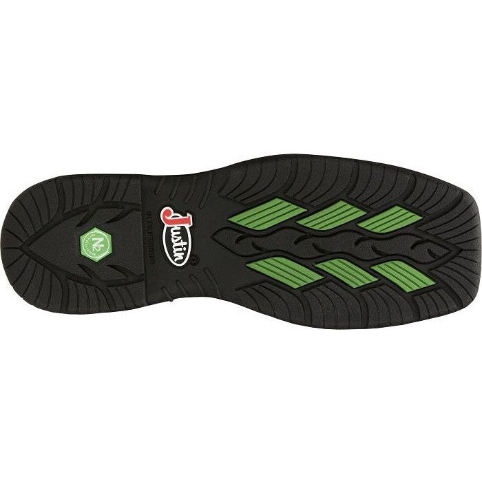 Justin Men's Nitread 11" Nano Composite Toe Western Work Boot -Brown- CR3204 - Overlook Boots