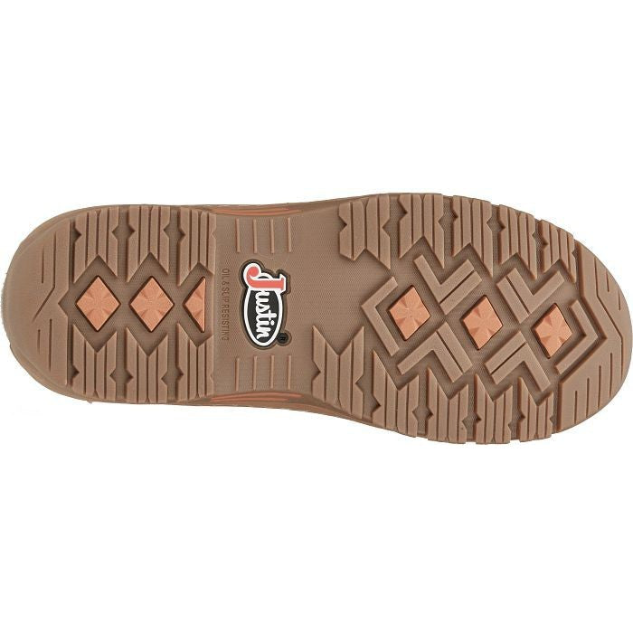 Justin Men's Channing 6" Moc Toe Western Work Boot -Brown- SE254  - Overlook Boots