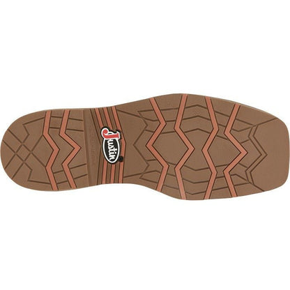 Justin Men's Bolt 11" Square Toe Western Work Boot -Brown- SE4110  - Overlook Boots