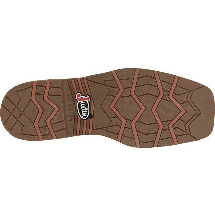 Justin Men's Bolt 11" Square Toe Western Work Boot -Tan- SE4114  - Overlook Boots