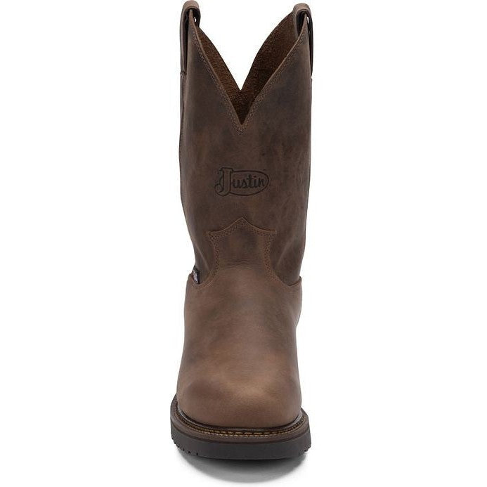 Justin Men's Balusters 11" Slip Resistant Western Work Boot -Brown- 4444  - Overlook Boots