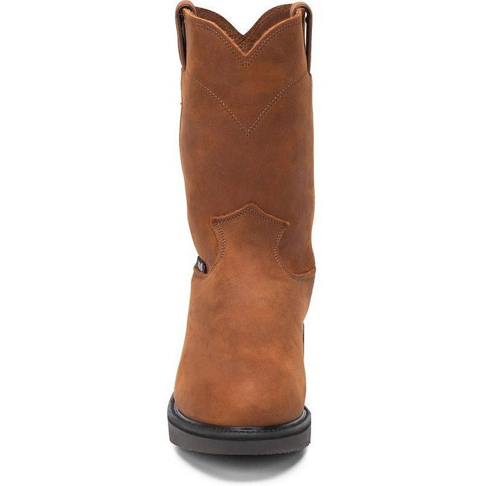 Justin Men's Conductor 10" Steel Toe Western Work Boot - Brown - OW4764 - Overlook Boots