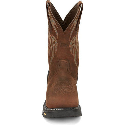 Justin Men's Frontline Hiviz 11" Waterproof Western Work Boot -Brown- CR2151 - Overlook Boots