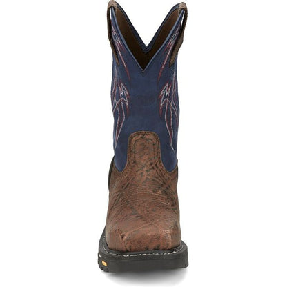 Justin Men's Frontline Hiviz 11" Waterproof Composite Toe Western Work Boot -Brown- CR2153 - Overlook Boots