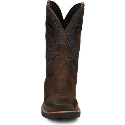 Justin Men's Nitread 11" Nano Composite Toe Western Work Boot -Brown- CR3204 - Overlook Boots