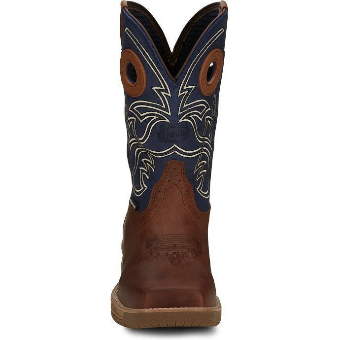 Justin Men's Nitread 11" Square Toe Western Work Boot -Blue- CR3206  - Overlook Boots