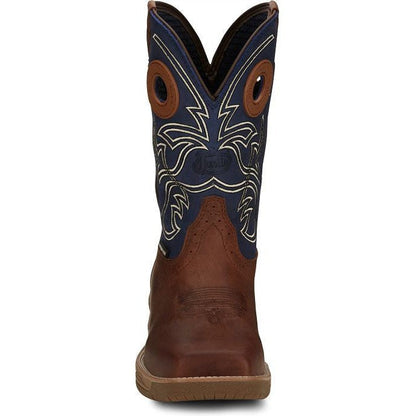 Justin Men's Nitread 11" Square Toe Western Work Boot -Blue- CR3206  - Overlook Boots