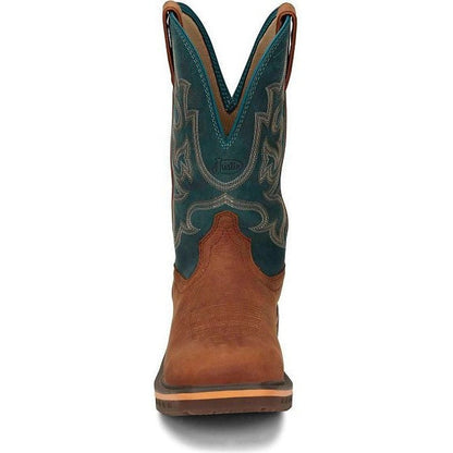 Justin Men's Resistor 11" Nano Composite Toe Western Work Boot -Blue - CR4010 - Overlook Boots