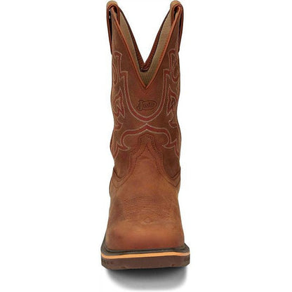 Justin Men's Resistor 11" Waterproof Western Work Boot -Brown- CR4011 - Overlook Boots