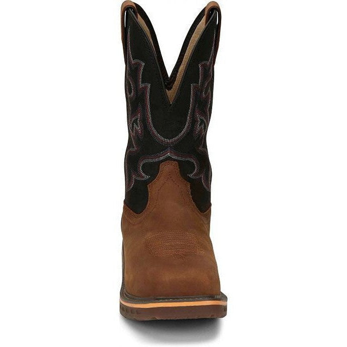 Justin Men's Resistor 11" Nano Composite Toe Western Work Boot -Brown- CR4012 - Overlook Boots