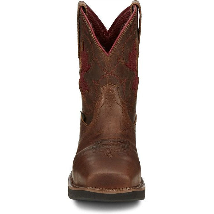 Justin Women's Lathey 8" Nano Composite Toe Western Work Boot -Brown- GY9962 - Overlook Boots