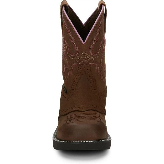 Justin Women's Wanette 8" Steel Toe Western Work Boot -Brown- GY9980 - Overlook Boots