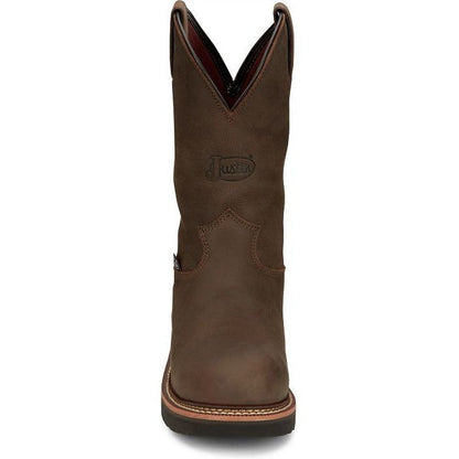 Justin Men's Carbide 11" Waterproof Steel Toe Western Work Boot -Brown- OW4458 - Overlook Boots