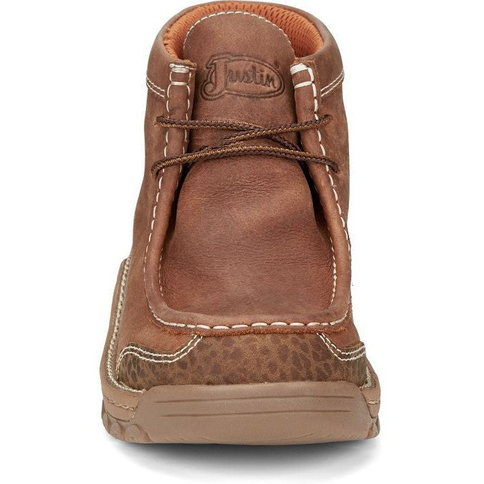 Justin Men's Crafton 4" Moc Toe Waterproof Work Shoe -Brown- SE251 - Overlook Boots