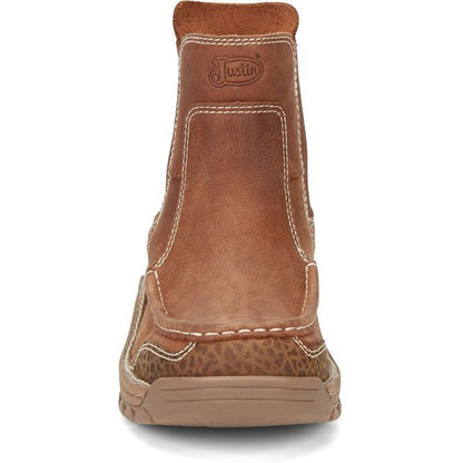 Justin Men's Channing 6" Moc Toe Western Work Boot -Brown- SE254  - Overlook Boots