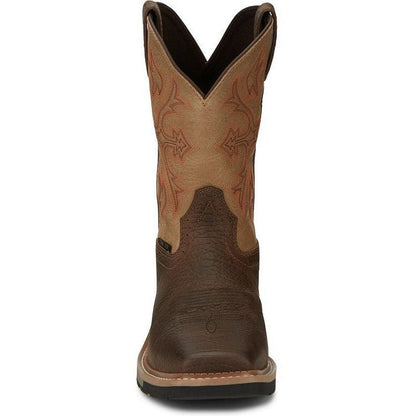 Justin Men's Bolt 11" Composite Toe Waterproof Western Work Boot -Brown- SE4103 - Overlook Boots
