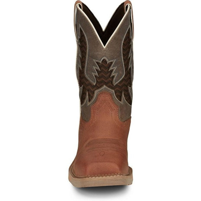Justin Men's Bolt 11" Square Toe Western Work Boot -Brown- SE4110  - Overlook Boots