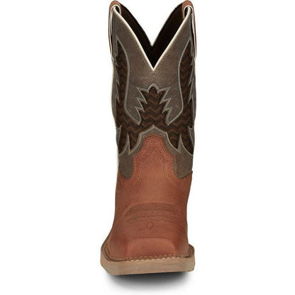 Justin Men's Bolt 11" Square Toe Western Work Boot -Brown- SE4110  - Overlook Boots